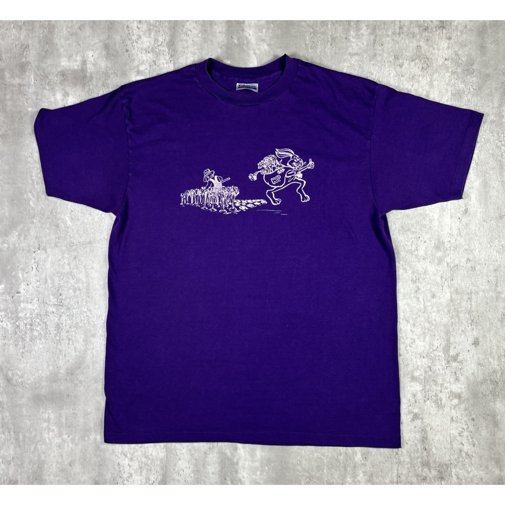 Vintage 90s Hanes Sales Business Funny Graphic T Shirt Mens XL Purple Humor USA